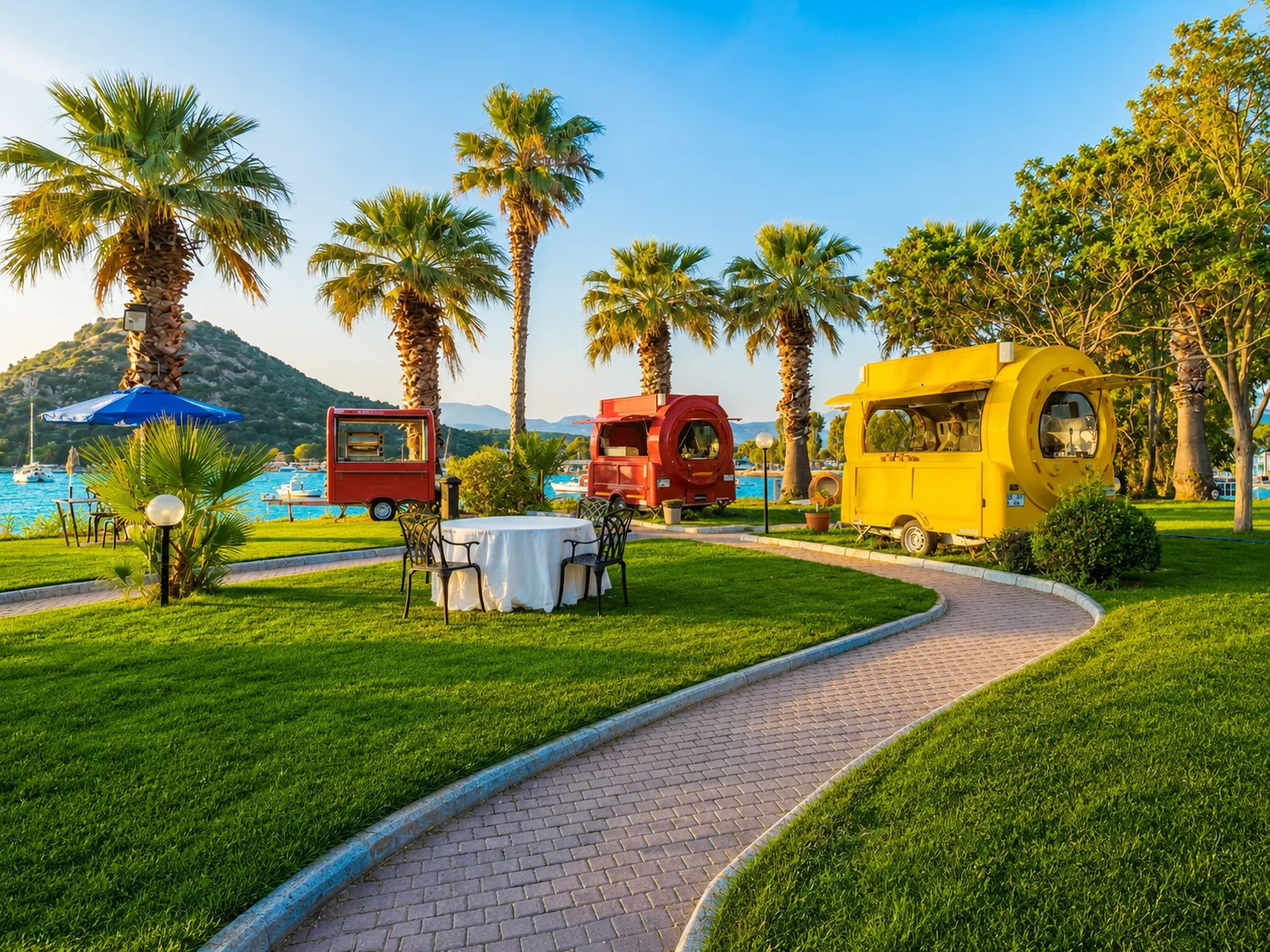 Muup Resort bahçe ve yürüyüş alanı